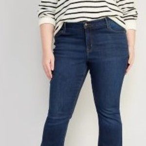OLD NAVY Mid-Rise Kicker Boot-Cut Jeans, Size: 24, Color: Dark Wash